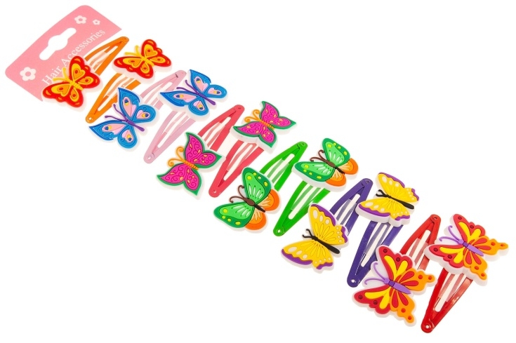 Spinki z kolorowymi motylami