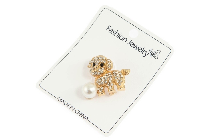 Elegancka broszka piesek